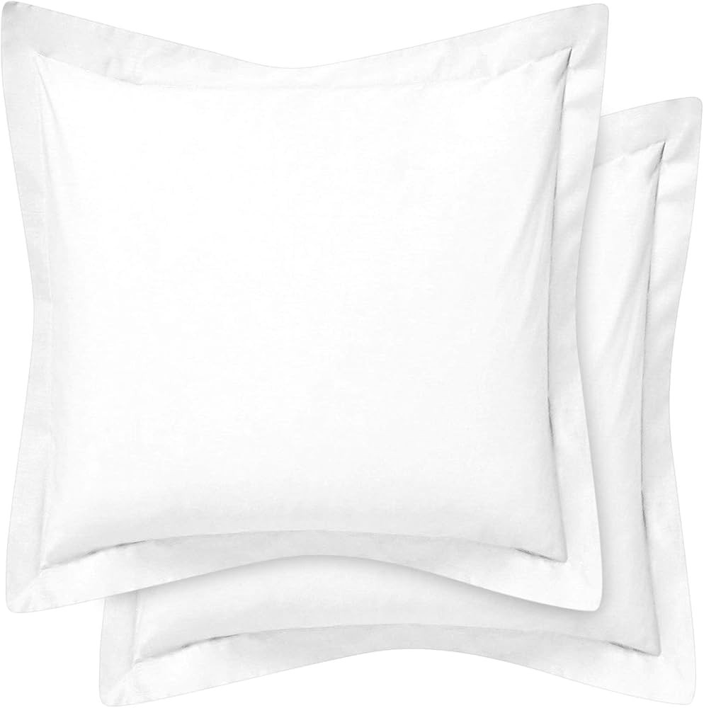 Cotton Metrics Heavy Quality European Square Pillow Shams Set of 2 White 600TC 100% Organic Cotto... | Amazon (CA)
