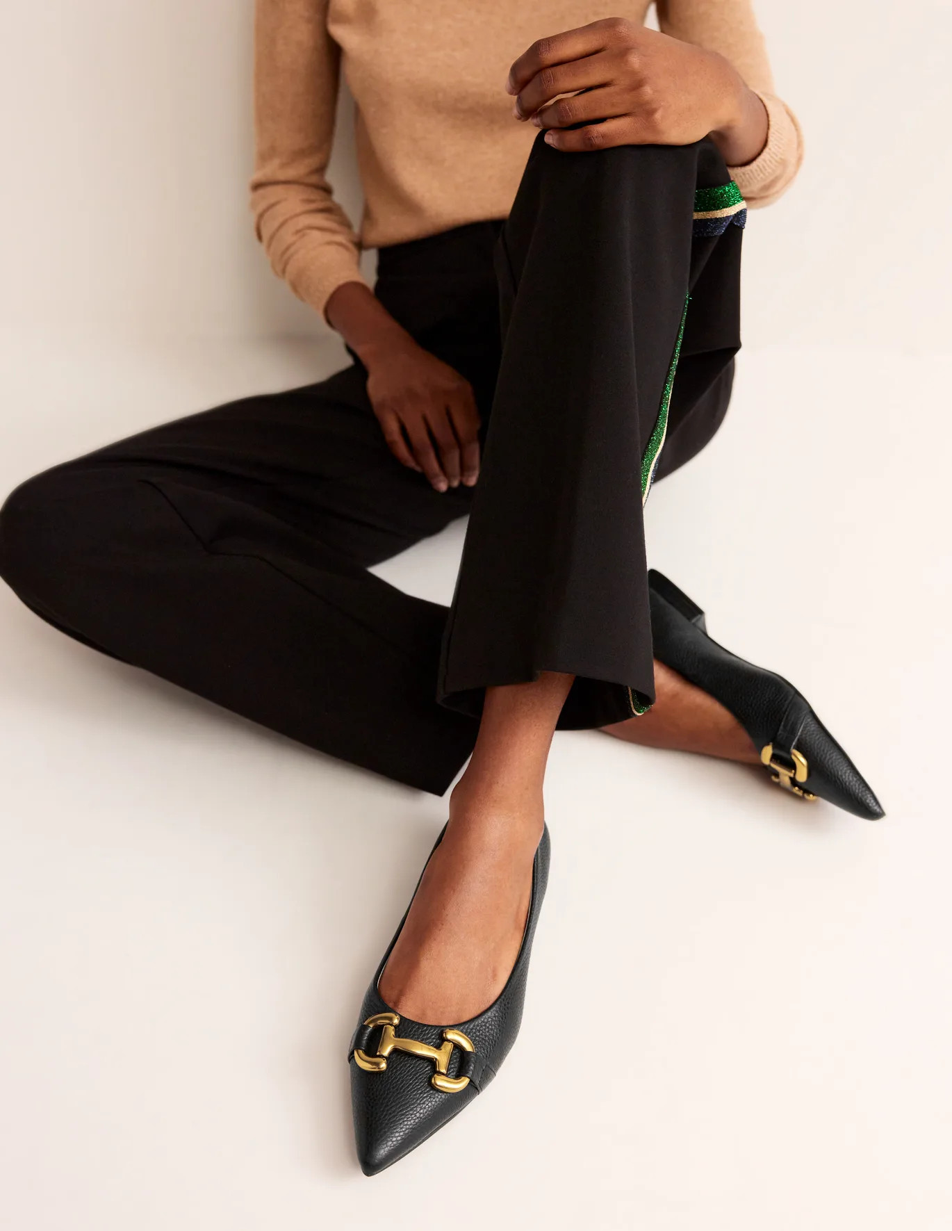 Iris Snaffle Ballet Flat - Black | Boden US | Boden (US)