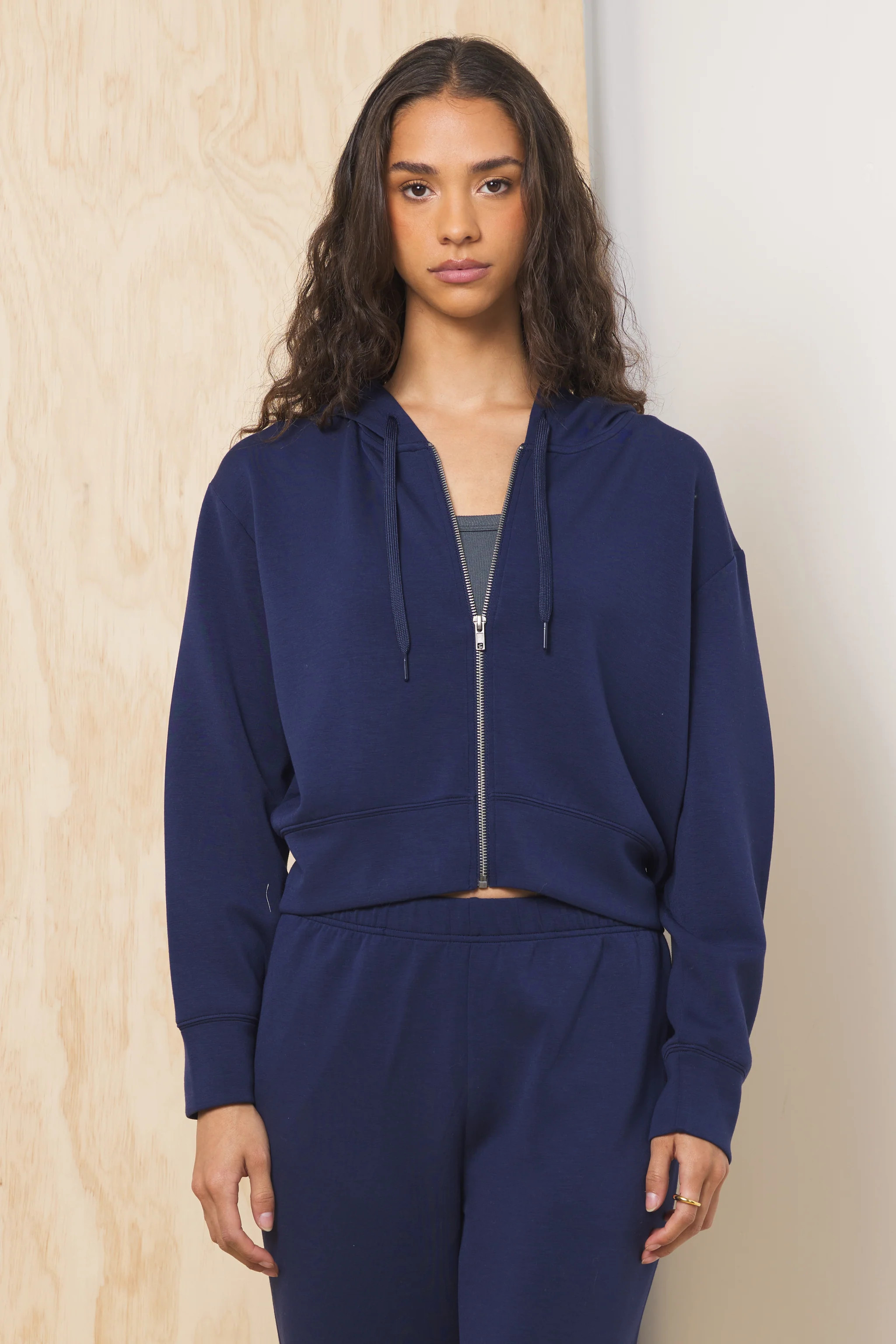 Cloud Fleece Crop Zip Up | Vintage Havana