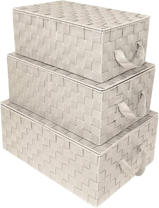 Sorbus Storage Box Woven Basket Bin Container Tote Cube Organizer Set Stackable Storage Basket Wo... | Amazon (US)
