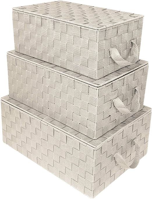 Sorbus Storage Box Woven Basket Bin Container Tote Cube Organizer Set Stackable Storage Basket Wo... | Amazon (US)