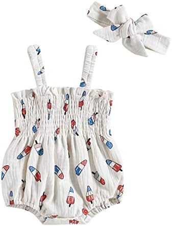 Cute Baby Girl Outfit Sleeveless Romper Breathable Ruched Bodysuit Comfy Outfits Baby Girl Summer... | Amazon (US)