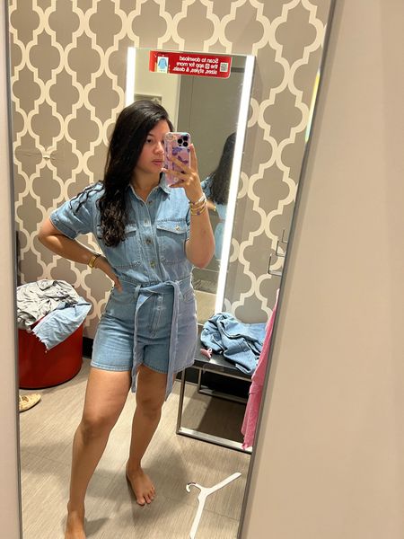 Absolutely obsessed with this denim romper! The fit is amazing! Im wearing size 8!

#LTKfindsunder50 #LTKsalealert #LTKxTarget