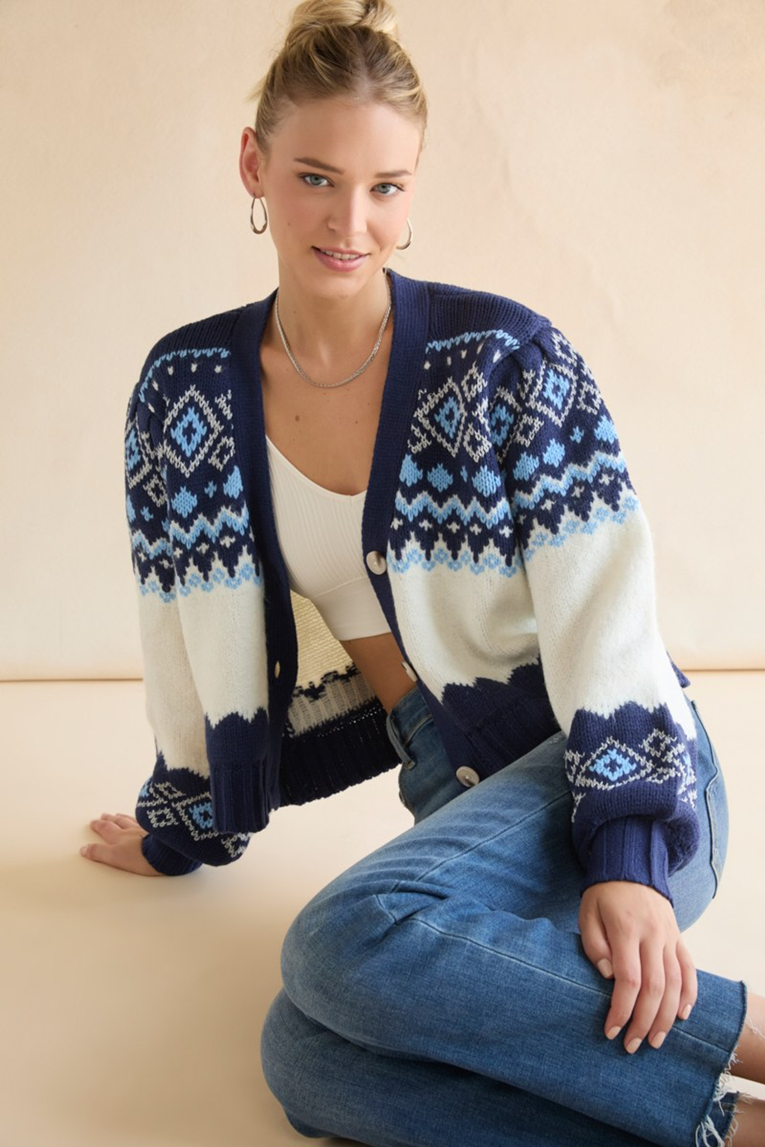 Bridgett Fairsle Button Up Cardigan | Francesca's