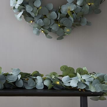 Faux Silver Dollar Eucalyptus Garland | West Elm (US)