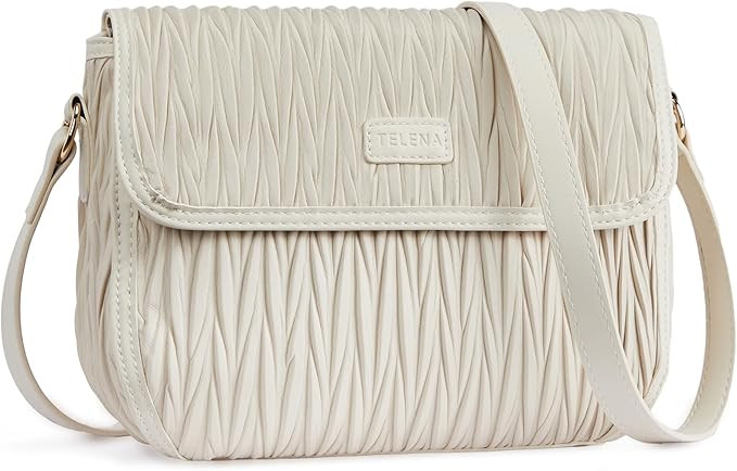 Telena Small Purses for Women Trendy Leather Crossbody Bags Ruched Shoulder Bag with Adjustable S... | Amazon (US)