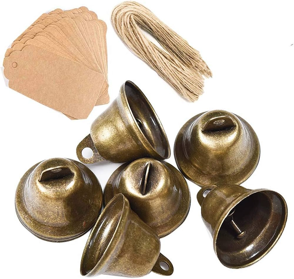 Awtlife 50 pcs Vintage Bronze Jingle Bells with Card Tag for Dog Potty Training Wedding Decor Mak... | Amazon (US)