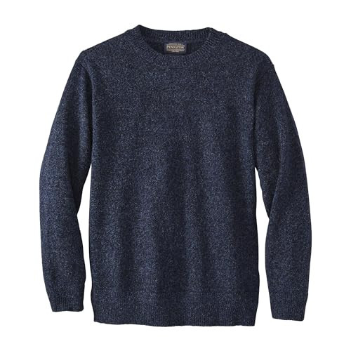 Pendleton Men's Shetland Wool Pullover Men's Sweater – Classic Crewneck for Men, Naturally Warm, Odor and Stain-Resistant Indigo Heather | Amazon (US)
