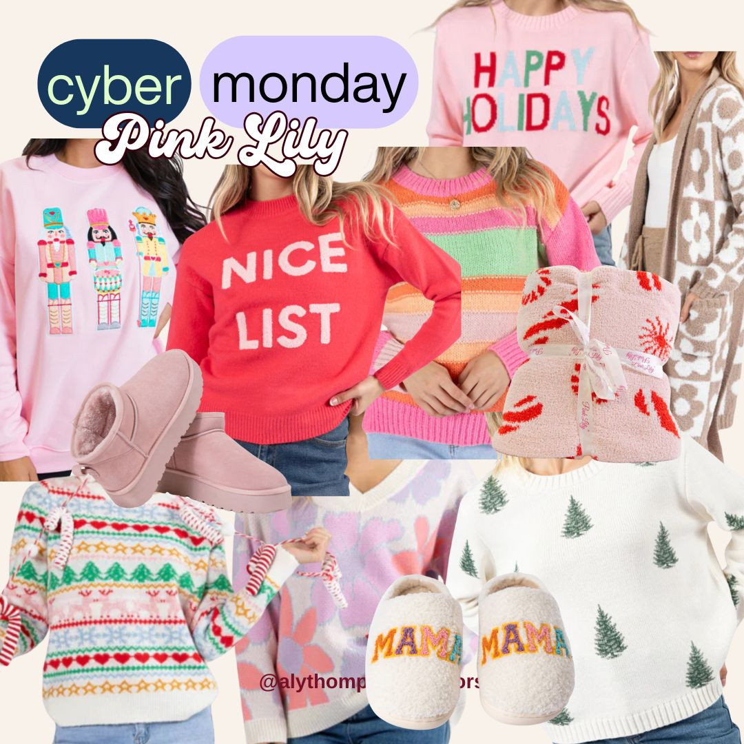 Cyber Monday | LTK Cyber Week | Cyber Sales | Pink Lily | Sweaters | Christmas Sweater | Clothing | Gifts for Her | Boots | Slippers | Blankets | Holiday Outfit 

 #LTKCyberWeek #LTKSaleAlert #LTKStyleTip