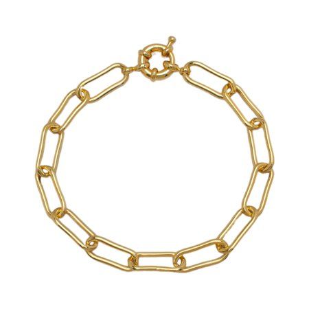 14k Yellow Gold Large Paperclip Link Chain Bracelet | Walmart (US)