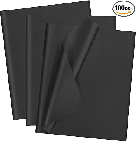 100 Sheets Black Tissue Paper - Artdly 14 x 20 Inches Recyclable Black Wrapping Paper Bulk for We... | Amazon (US)