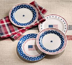 Cabana Americana Outdoor Melamine Dinnerware Collection | Pottery Barn (US)