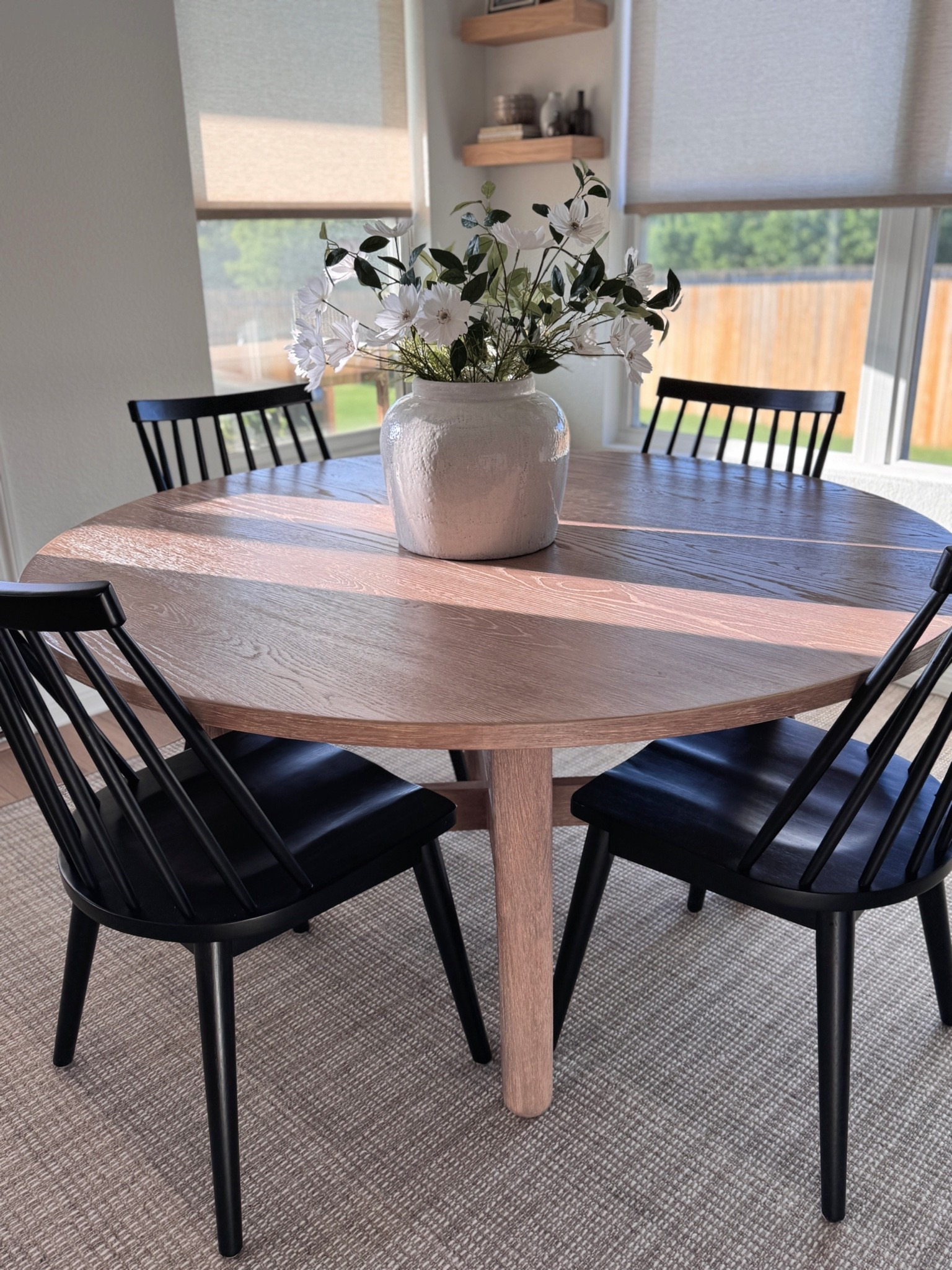 Dining table + chairs 👏🏼

The round table works perfectly in our little dining nook!

Kitchen table, dining chairs, hosting at home

#LTKHome #LTKSaleAlert