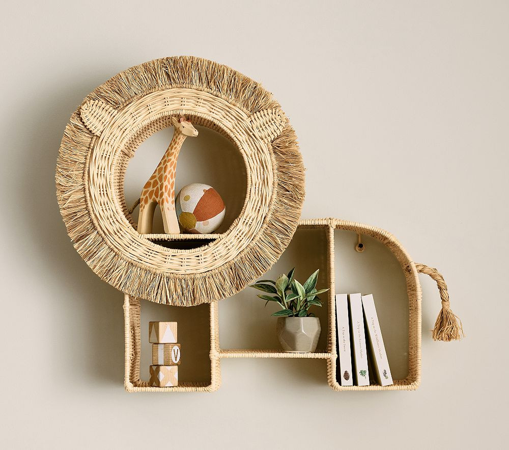 Rattan Lion Shaped Shelf (29") | Pottery Barn Kids