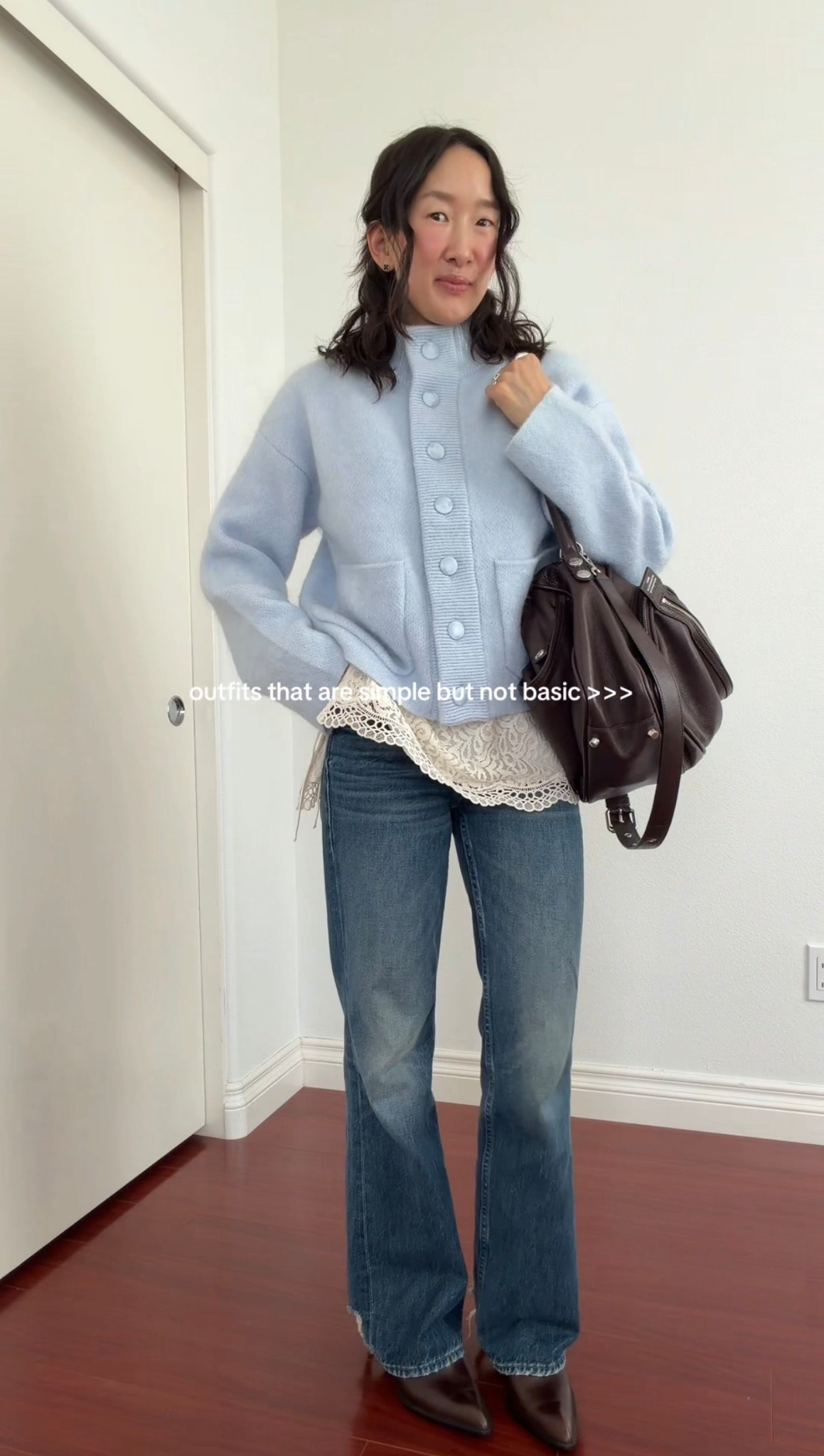 Xs in sweater, 2 in lace top, 23P in jeans, shoes tts!