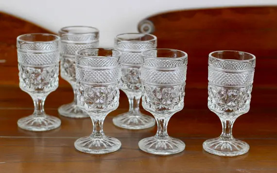 Vintage Wexford Wine Glasses by Anchor Hocking Set of 6 Clear Goblets | Etsy (DACH)
