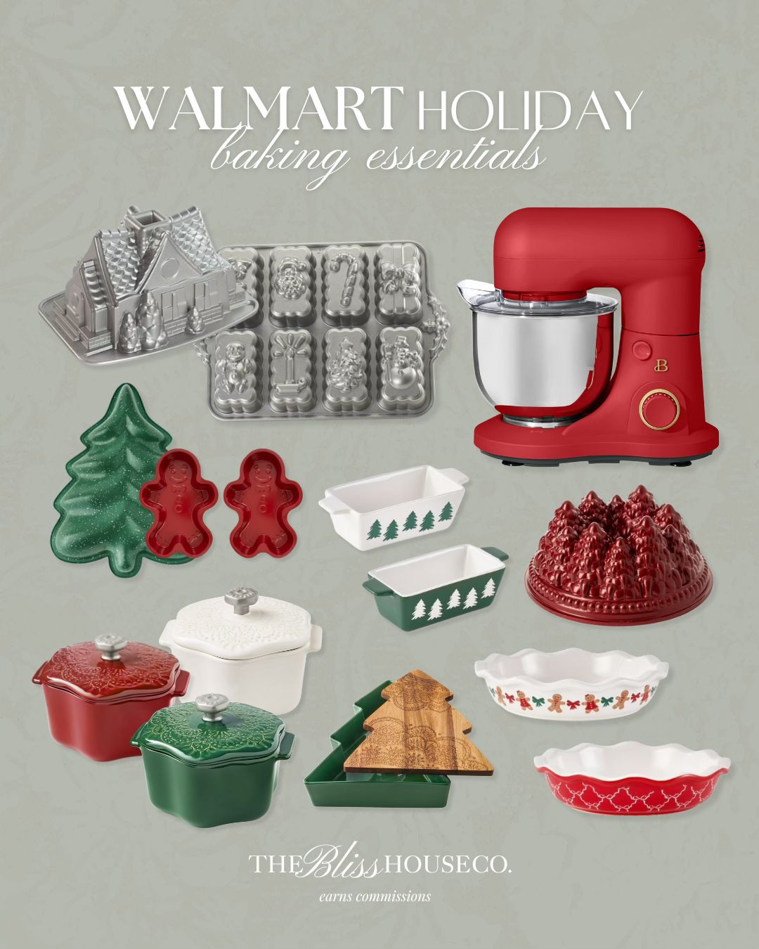 Holiday baking essentials all from Walmart 🎄 Christmas baking, kitchen essentials, mixer, pans, gingerbread, cookie, pie, bread, cake, pans, serving trays, hosting, Walmart home. 

 #LTKHoliday #LTKSeasonal #LTKFindsUnder50