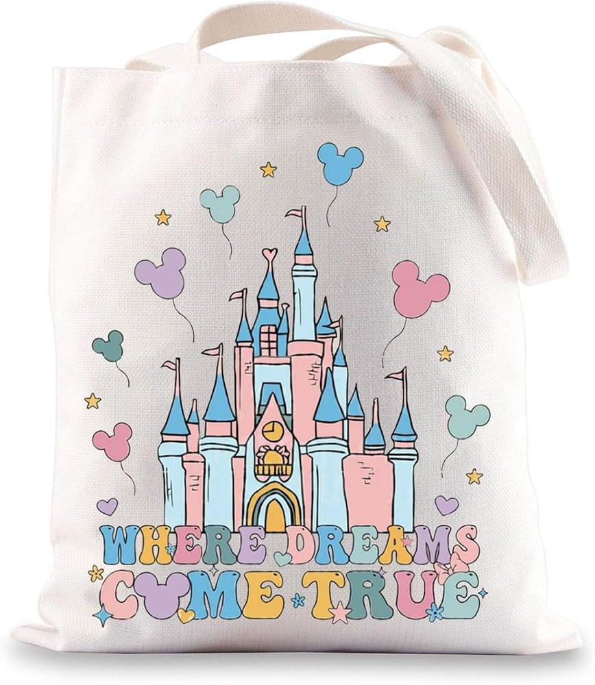 BWWKTOP Magic Kingdom Tote Bag Magic Kingdom Inspired Gifts Where Dreams Come True Shoulder Bag M... | Amazon (US)