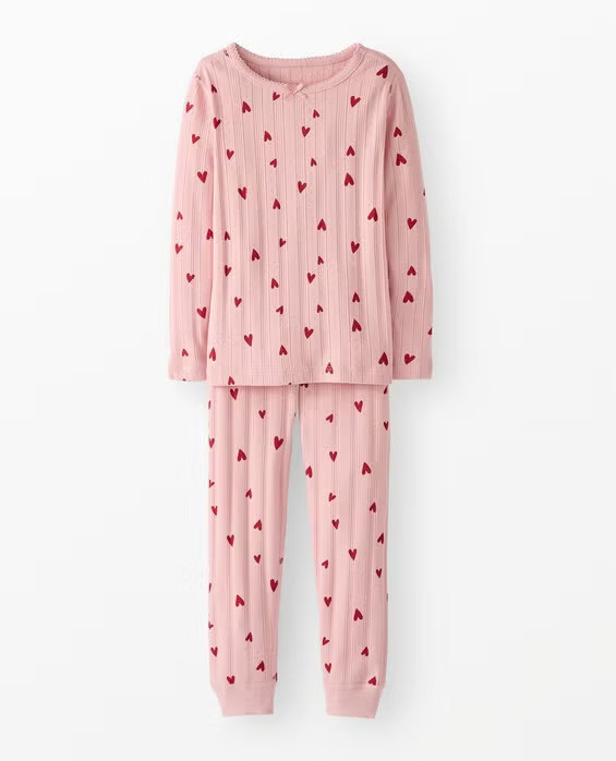Toddler Valentine's Pointelle Pajama Set in Flourishing Hearts On Pink Frosting - - Girls' Size 2 by Hanna Andersson | Hanna Andersson