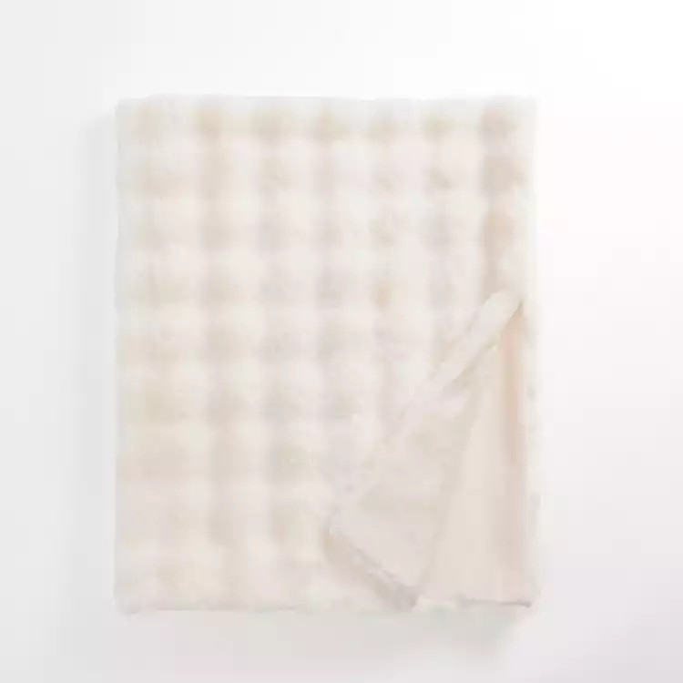 White Faux Fur Bubble Throw | Kirklands