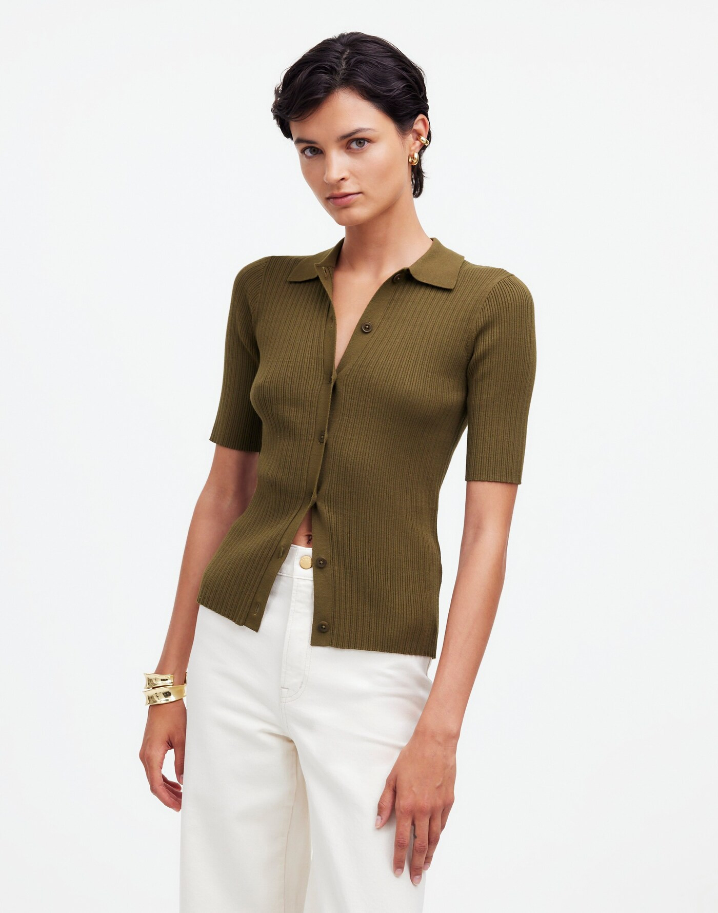 The Signature Knit Sweater Polo Tee | Madewell | Madewell