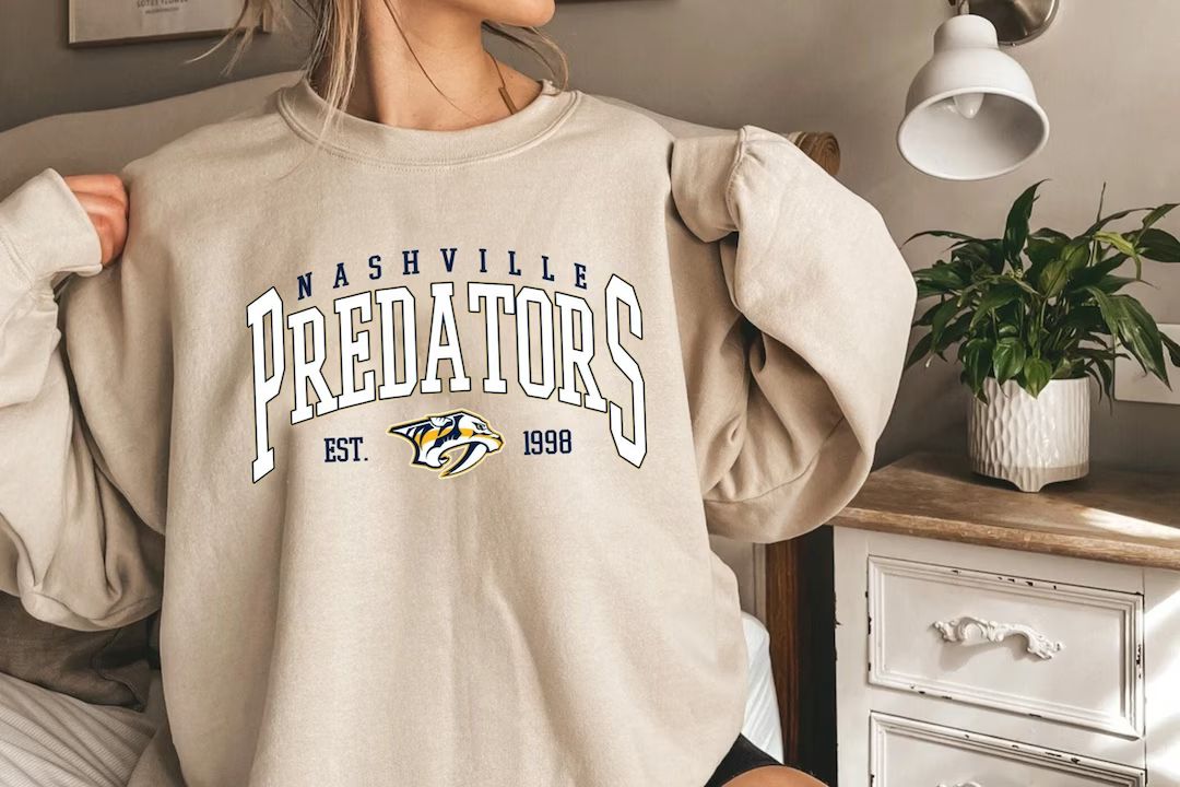 Nashville Predators Sweatshirt Predators Tee Hockey - Etsy | Etsy (US)