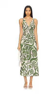 MINKPINK Amos Keyhole Midi Dress in Shell Print from Revolve.com | Revolve Clothing (Global)