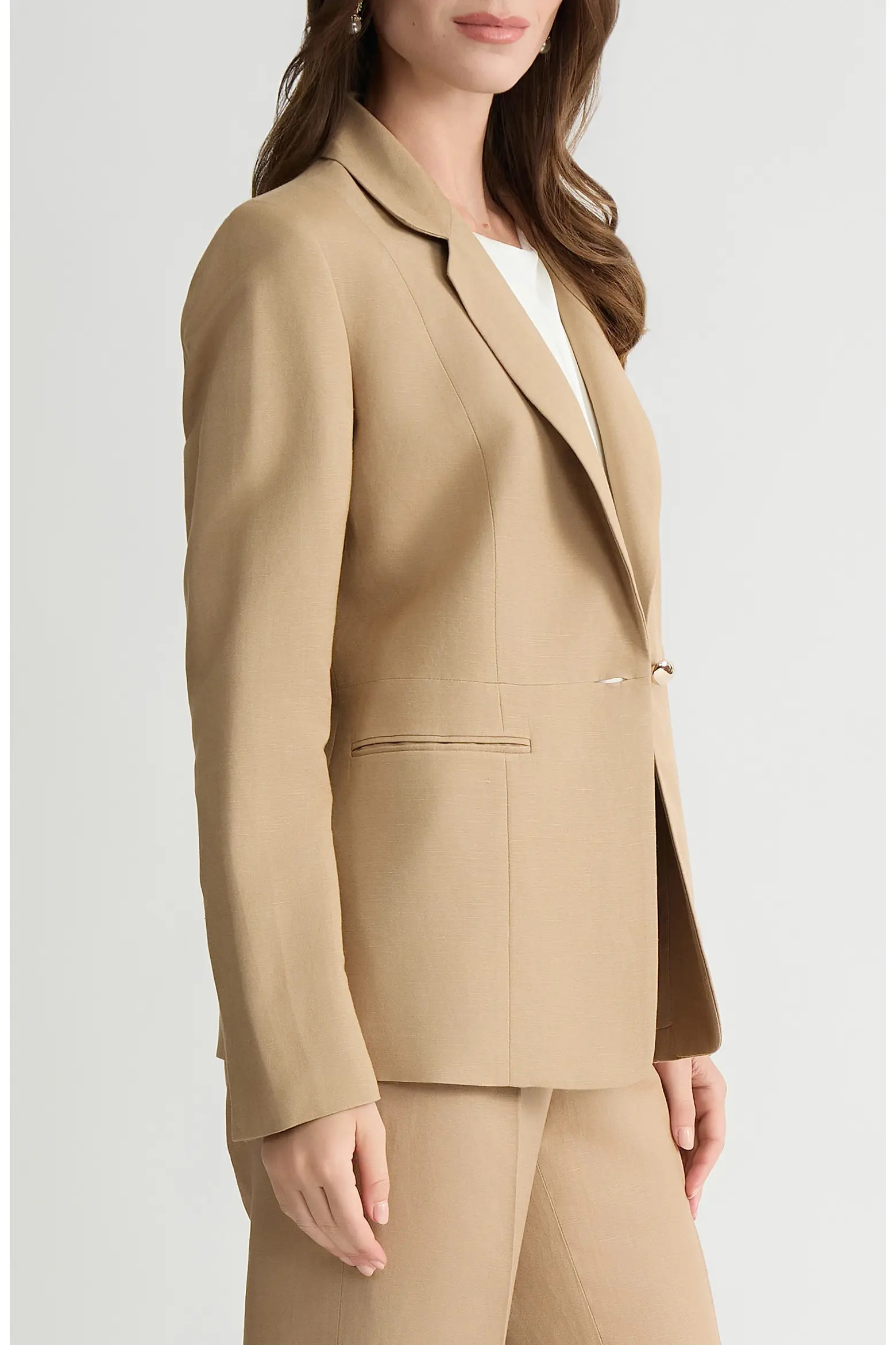 One-Button Linen Blend Peplum Blazer (Women) | Nordstrom | Nordstrom