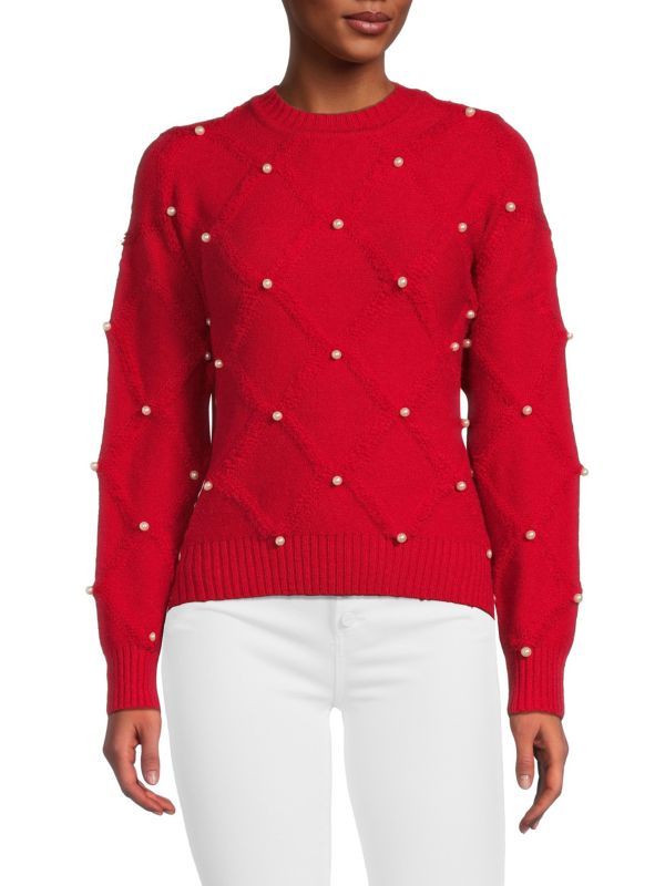 Faux Pearl Crewneck Sweater | Saks Fifth Avenue OFF 5TH