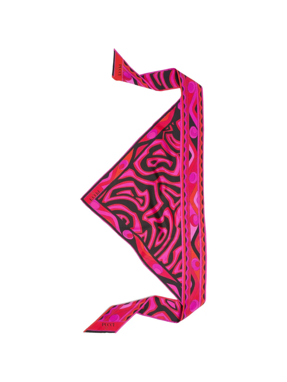 PUCCI labirint-printed triangle scarf - Black | Farfetch Global