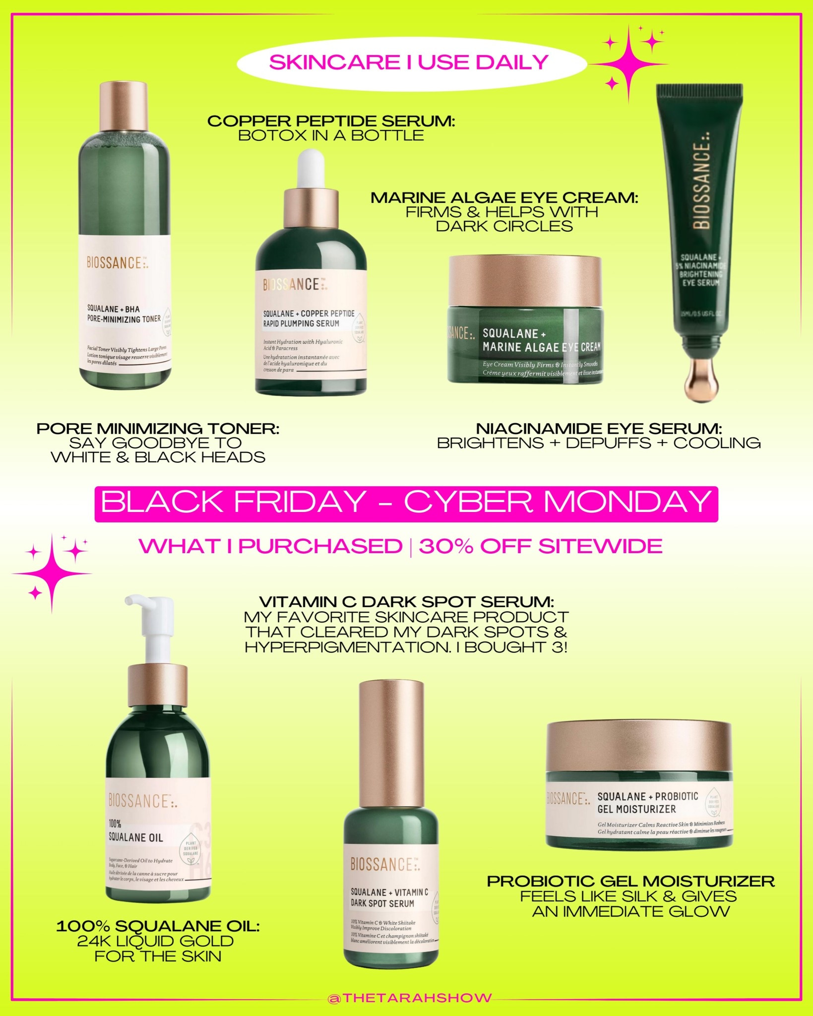 BIOSSANCE is a plant-derived clean skincare brand that I can't live without. All of their products have squalane oil, which is liquid gold for the skin. These products transformed my skin.

#LTKCyberWeek #LTKselfcare #LTKBeauty