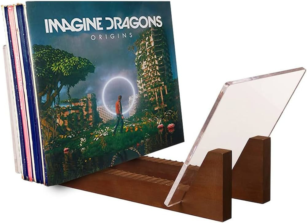 KAIU Vinyl Record Storage Holder - Stacks up to 50 Albums, 7 or 12 inch LPs - Solid Wood Organize... | Amazon (US)