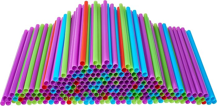 Drinking Straws 500 Count BPA-Free Multi-Colored Disposable Plastic Straw Assorted - DuraHome | Amazon (US)