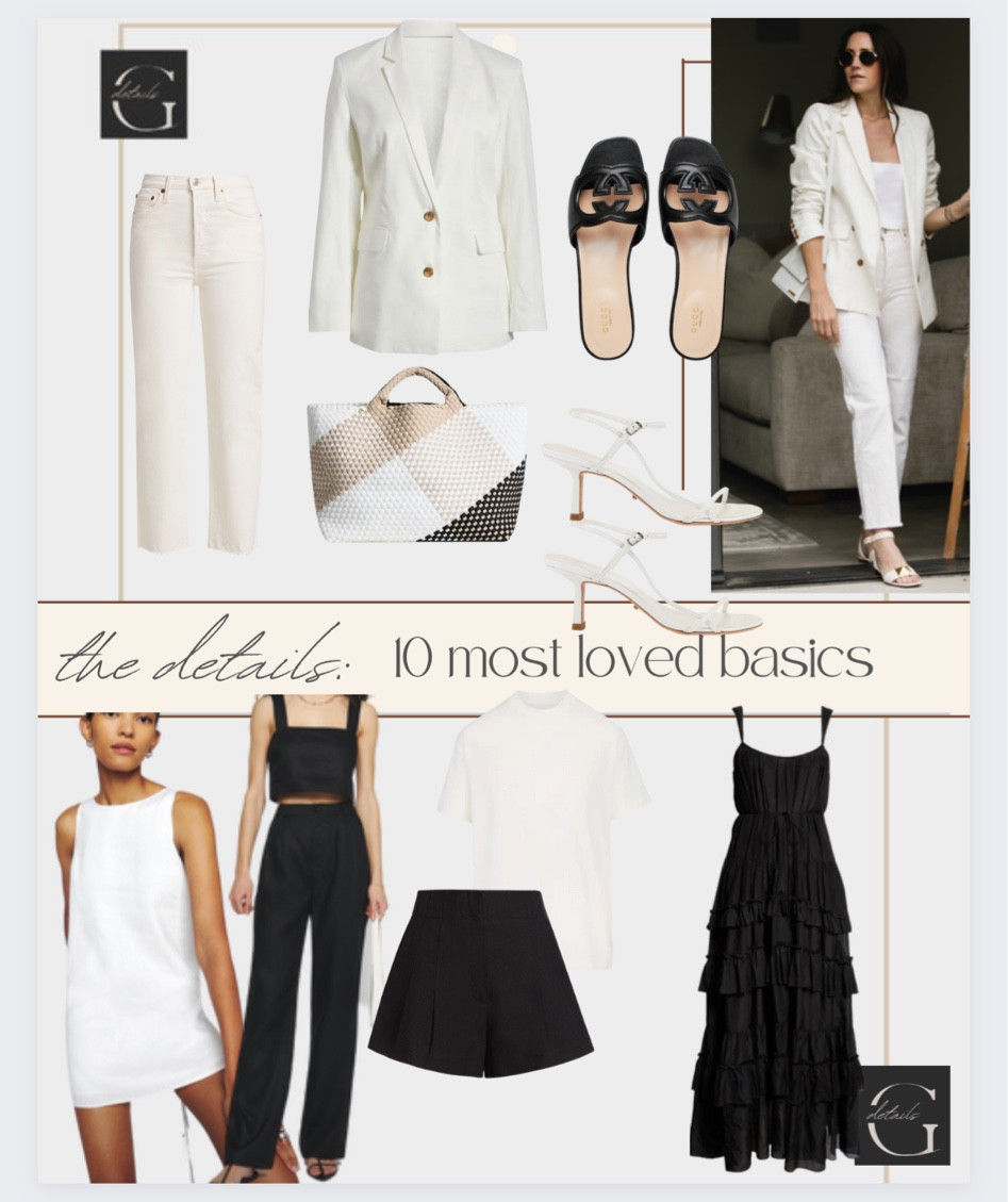 10 most loved basics for summer


White shift dress
Black linen set
Black flowy dress 
Black shorts
Summer tote
White sandals
White jeans
Linen dress 

#LTKstyletip #LTKshoecrush #LTKunder100