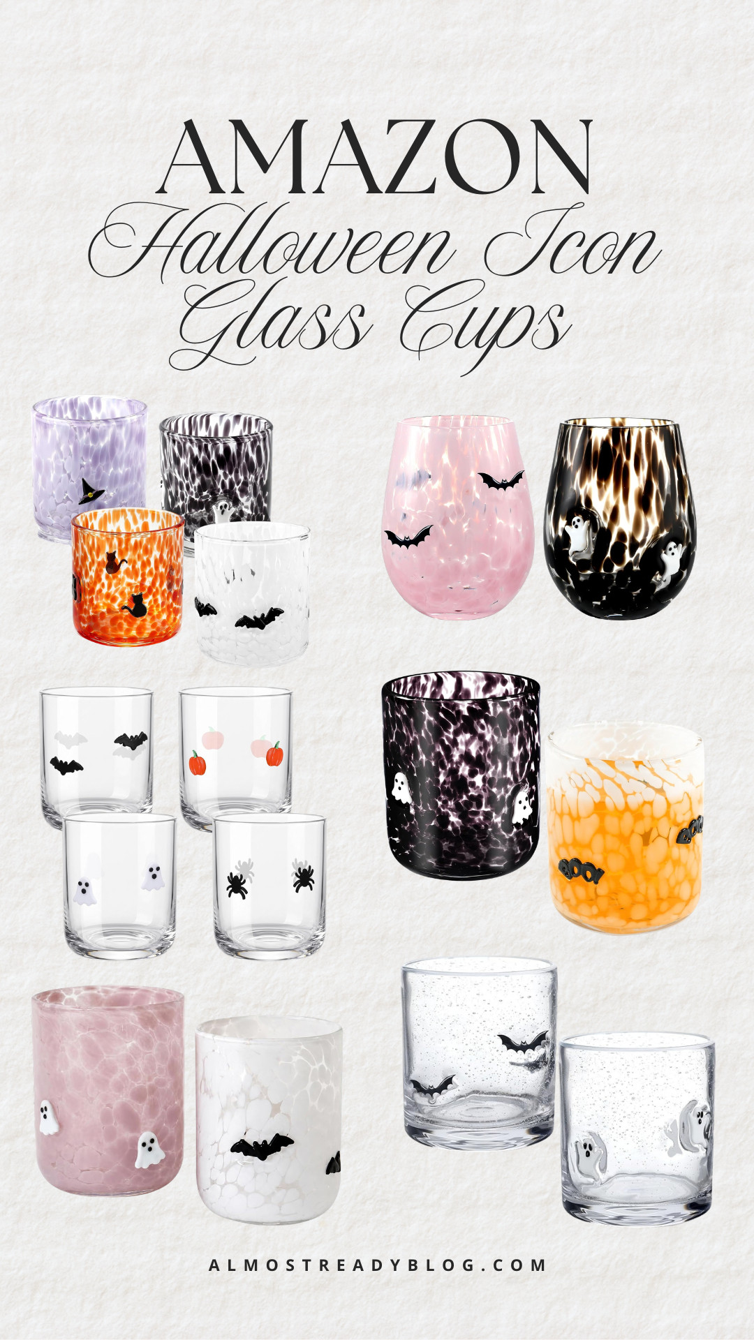 Fun Halloween glass cups with bats, ghosts, pumpkins, and colorful spooky designs for fall entertaining.

Halloween cups, glass cups, spooky glassware, Halloween decor, fall entertaining, cute Halloween cups, Halloween drinkware, spooky season decor, Halloween party ideas, Amazon Halloween finds

#LTKHome