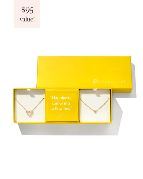 Ari Heart Gold Gift Set of 2 in Rose Quartz | Kendra Scott