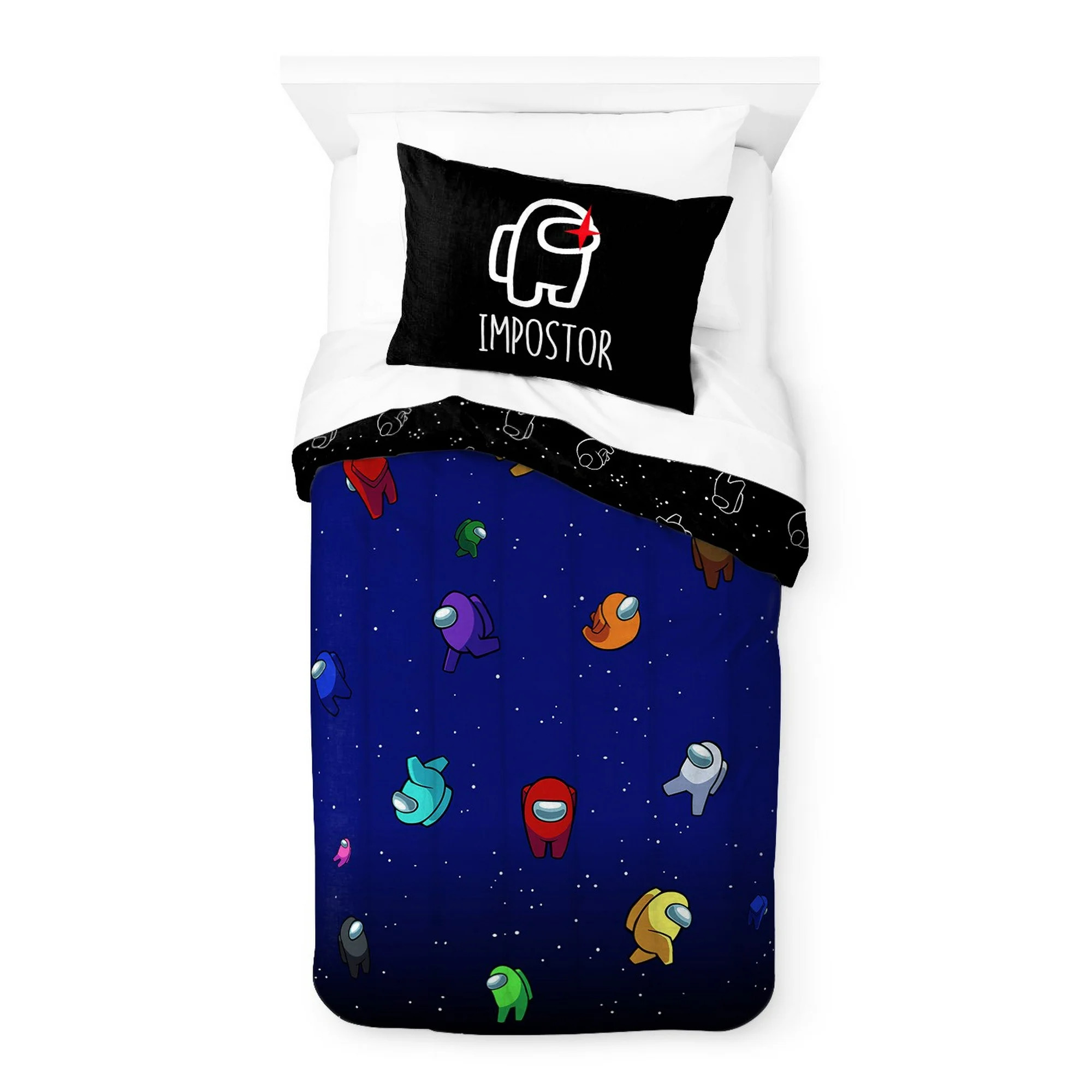 Among Us Crewmates Kids 2-Piece Twin/Full Comforter Set, Reversible, Microfiber | Walmart (US)