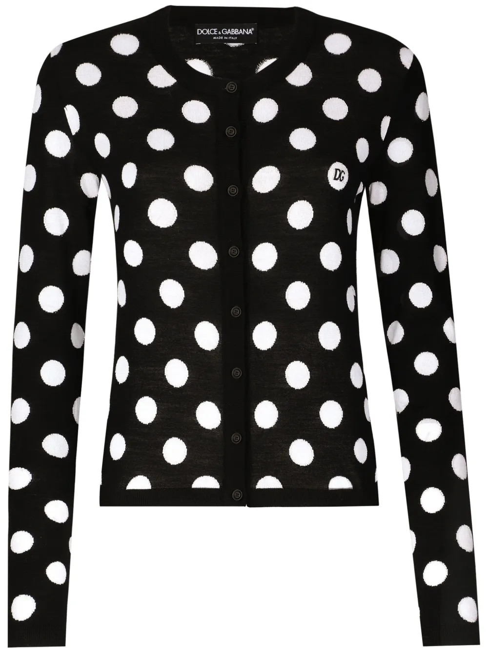 polka dot-pattern button-up cardigan | Farfetch Global