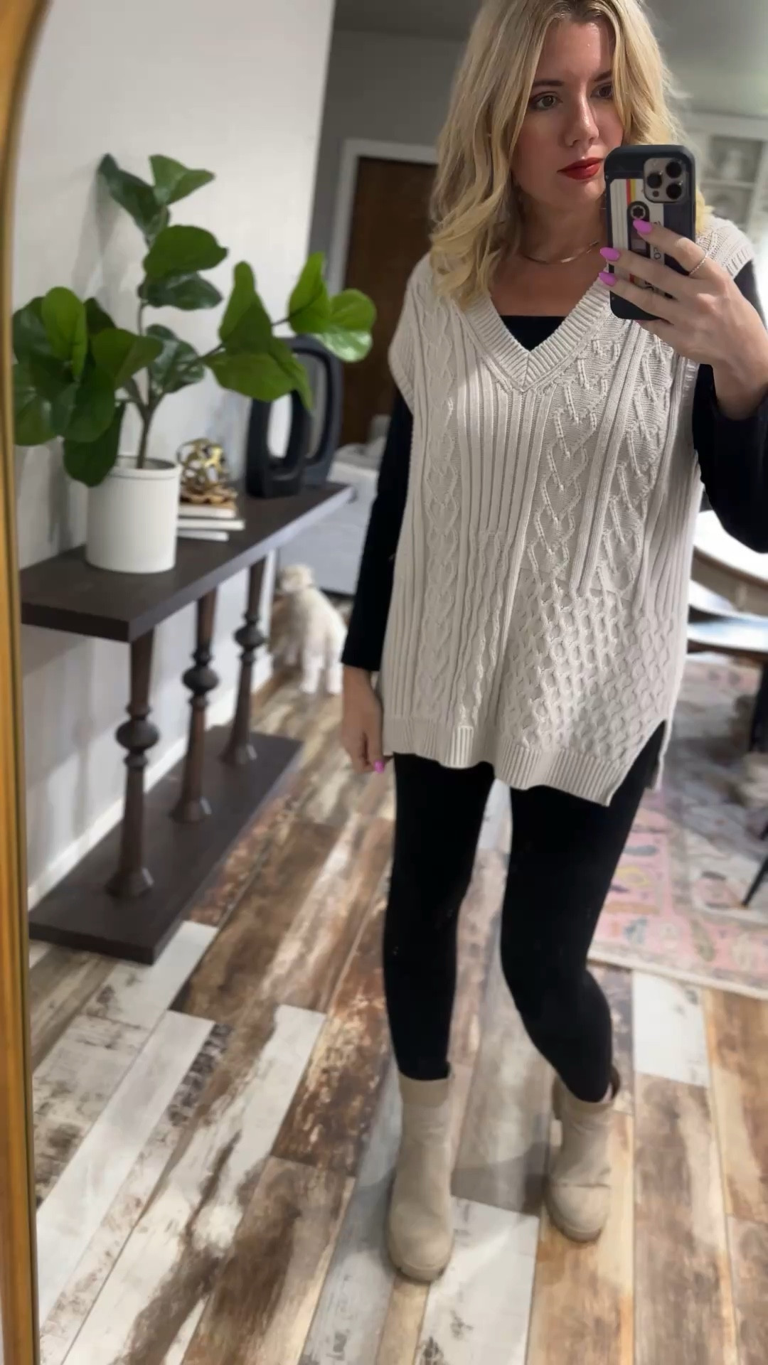 Errands outfit, leggings, sweater vest, chunky boots 

#LTKootd #LTKmorningroutine #LTKdayinmylife