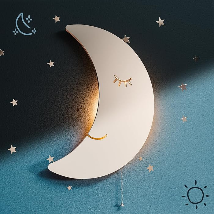 Tip perk Moon Lamp for Baby Nursery - Floating Moon Wall Lamp for Nursery | Cute Floating Moon La... | Amazon (US)