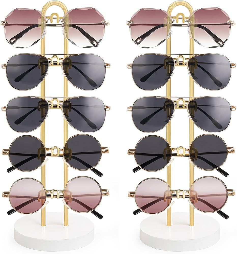 Mkono Sunglasses Organizer Glasses Holder Stand Sunglass Storage Eyeglasses Rack Metal Frame with... | Amazon (US)