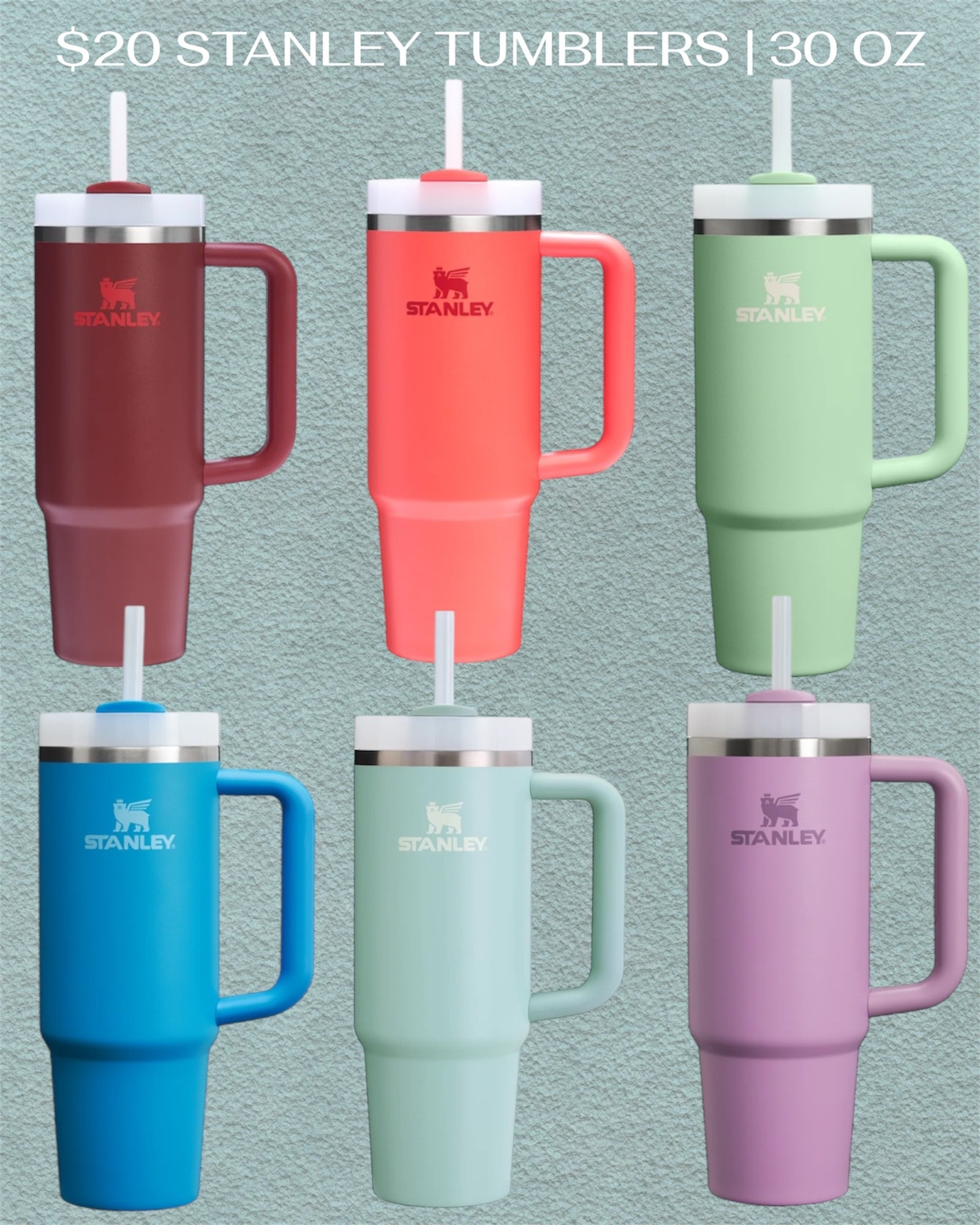 Lots of 30 oz Stanley tumblers are now only $20. Just in time to get a Stanley lover a perfect gift. 



The Quencher H2.0 Flowstate Tumbler | Stanley sale, gifts for her, Stanley quencher, Stanley tumbler, gifts for teen girls, gifts for anyone 

#LTKHome #LTKSaleAlert #LTKHoliday #LTKCyberWeek #LTKGiftGuide