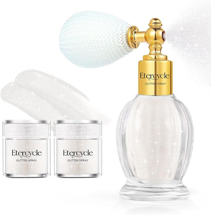 Etercycle Glitter Makeup Spray, White Fine Glitter Spray for Hair and Body, Extra Fine Face Glitt... | Amazon (US)