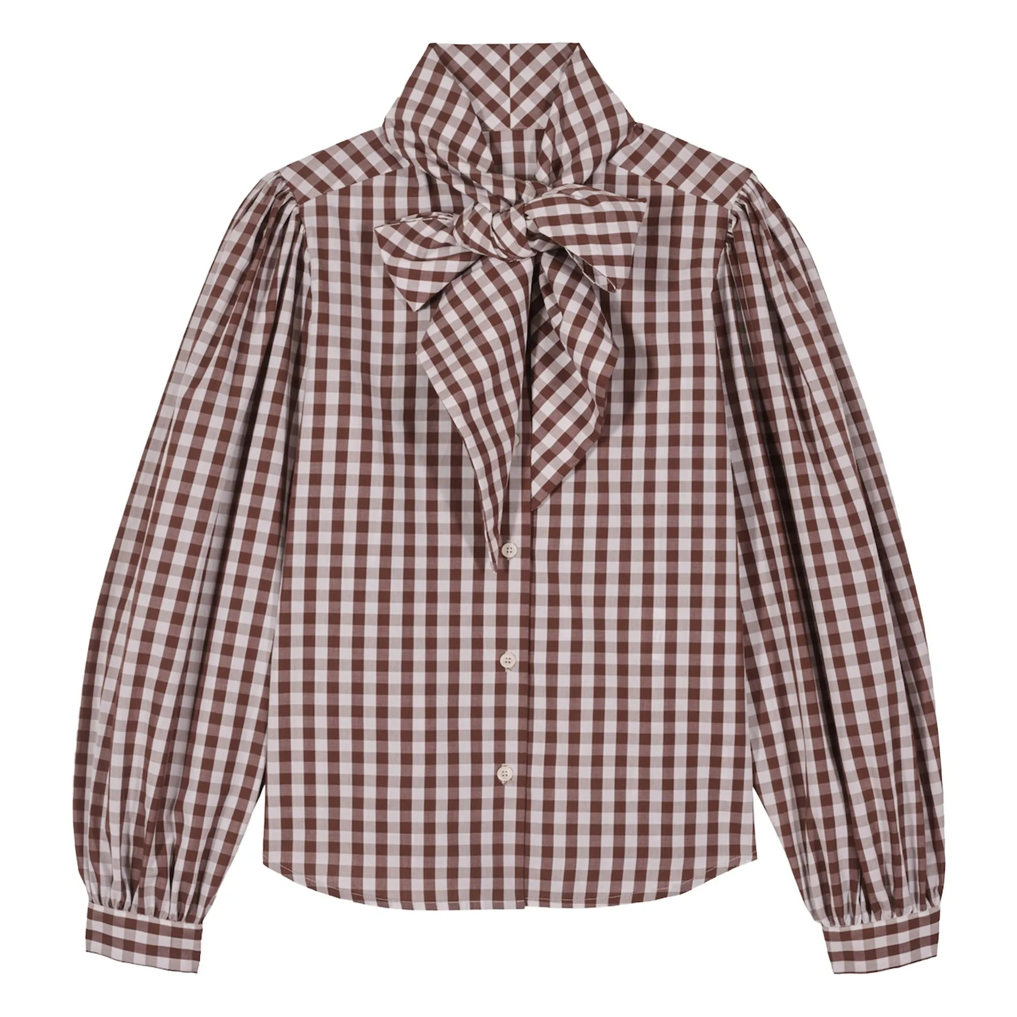 Fairytale Vichy blouse | Brown | Smallable