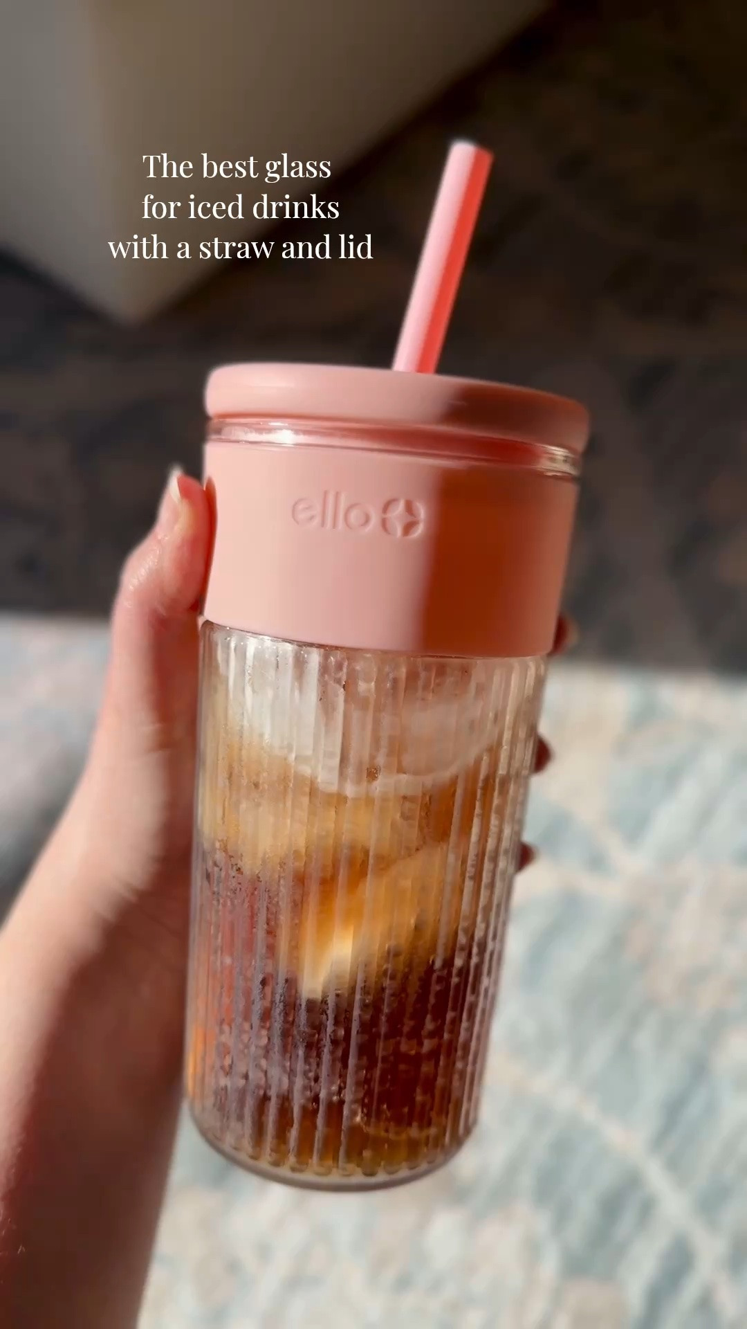 Glass cup with straw and lid 💖 perfect for iced coffee, iced matcha, cold sodas, etc. I bought this when it first came out months ago and it’s STILL my favorite 🩷

This is the 18oz pink and it’s the perfect size for my energy drinks, iced coffee, and probiotic sodas 🥤

#LTKfoodie #LTKSaleAlert #LTKHome