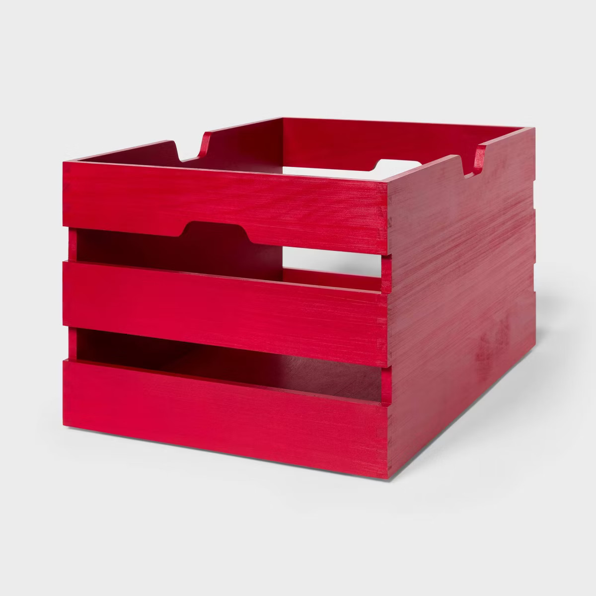 Medium Wood Crate Decorative Storage Bin Red - Brightroom™ | Target