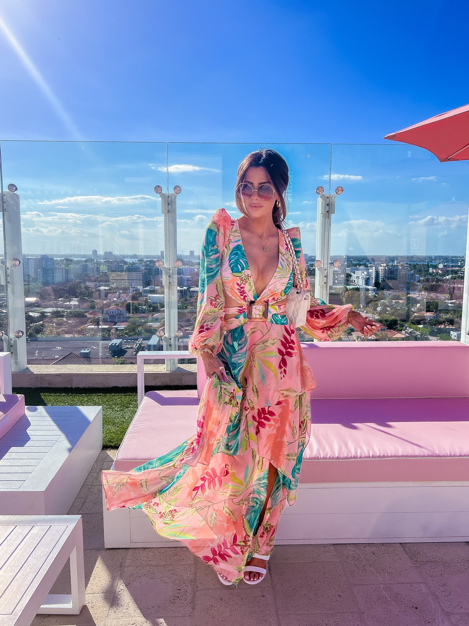 Wearing size small in dress.
Vacation outfit, vacation dress, spring dress, Miami fashion, PatBo, spring outfit ideas, designer sunglasses, emily Ann Gemma 

#LTKSeasonal #LTKstyletip