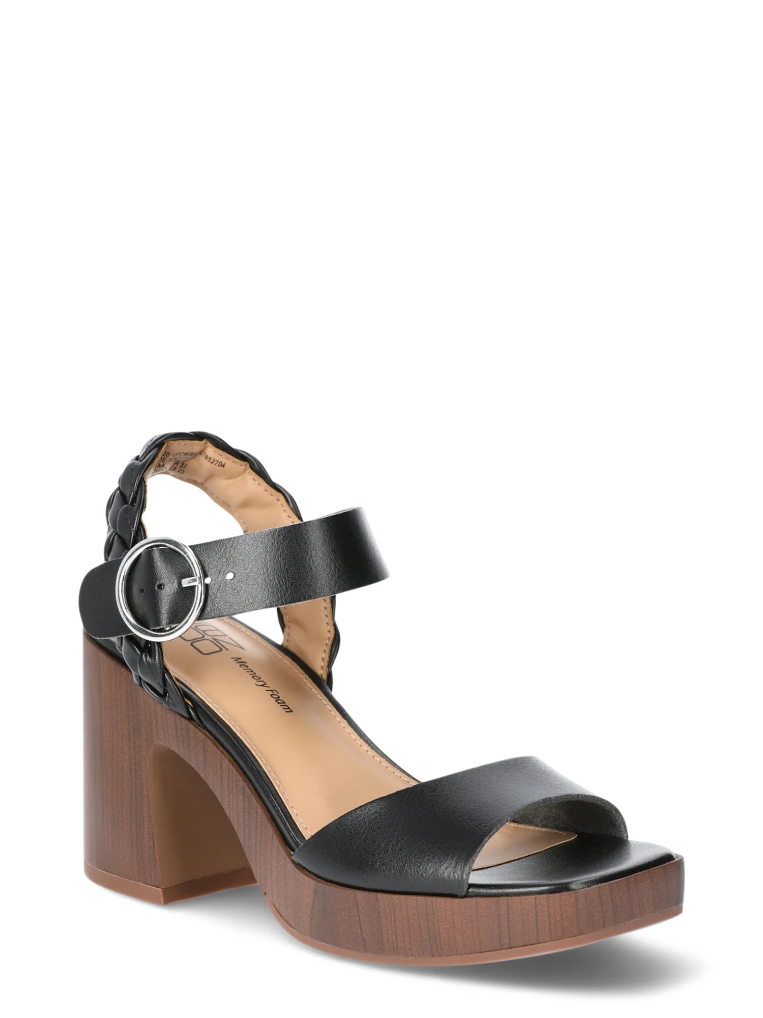 No Boundaries Women’s Block Heel Sandals | Walmart (US)