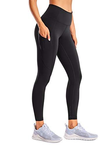 CRZ YOGA Damen Sports Leggings Sporthose-Hohe Taille,Nackte Empfindung,Mit Seitentaschen-63cm | Amazon (DE)