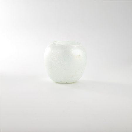 5"" White Handblown Round Glass Vase Tabletop Decor | Walmart (US)